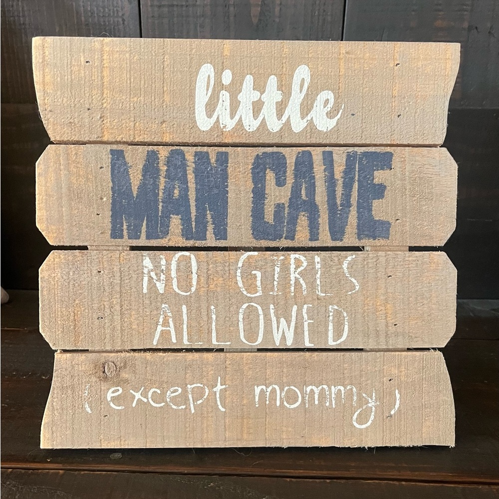 Wooden Little Man Cave Sign